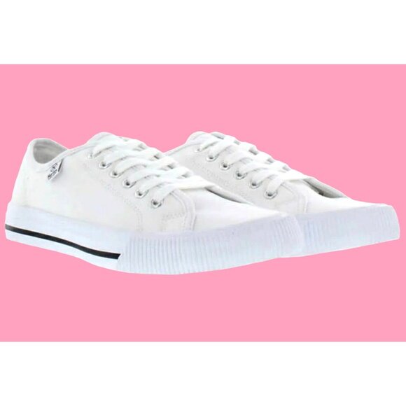 Hurley 6 Sneaker Woman's Carrie Canvas Lace-up Casual White Shoes Minimalist - Picture 8 of 15